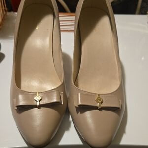 Cole Haan Beige Heels with Bow Detail